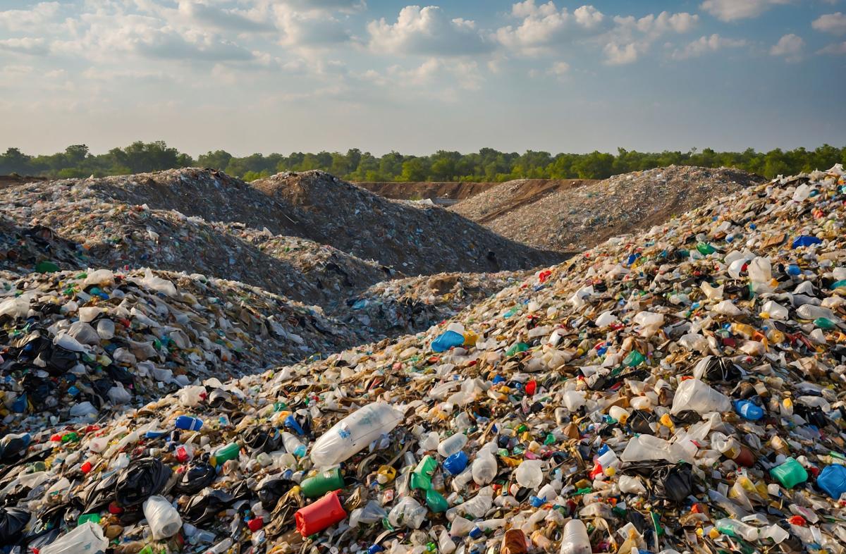 landfill with garbage and plastic